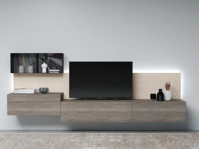Mobile sospeso Living Zero 16 L35 in Rovere massello di Devina Nais