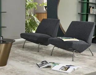 Poltrona in tessuto imbottito Sleek di Bonaldo