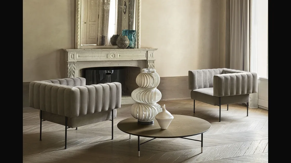Poltroncina di design in tessuto Fedra di Pianca