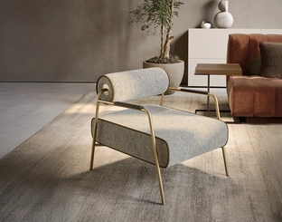 Poltroncina Levante in tessuto imbottito di Pianca