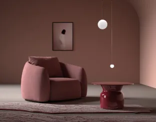 Poltrona in tessuto imbottito Luna di Biba Salotti