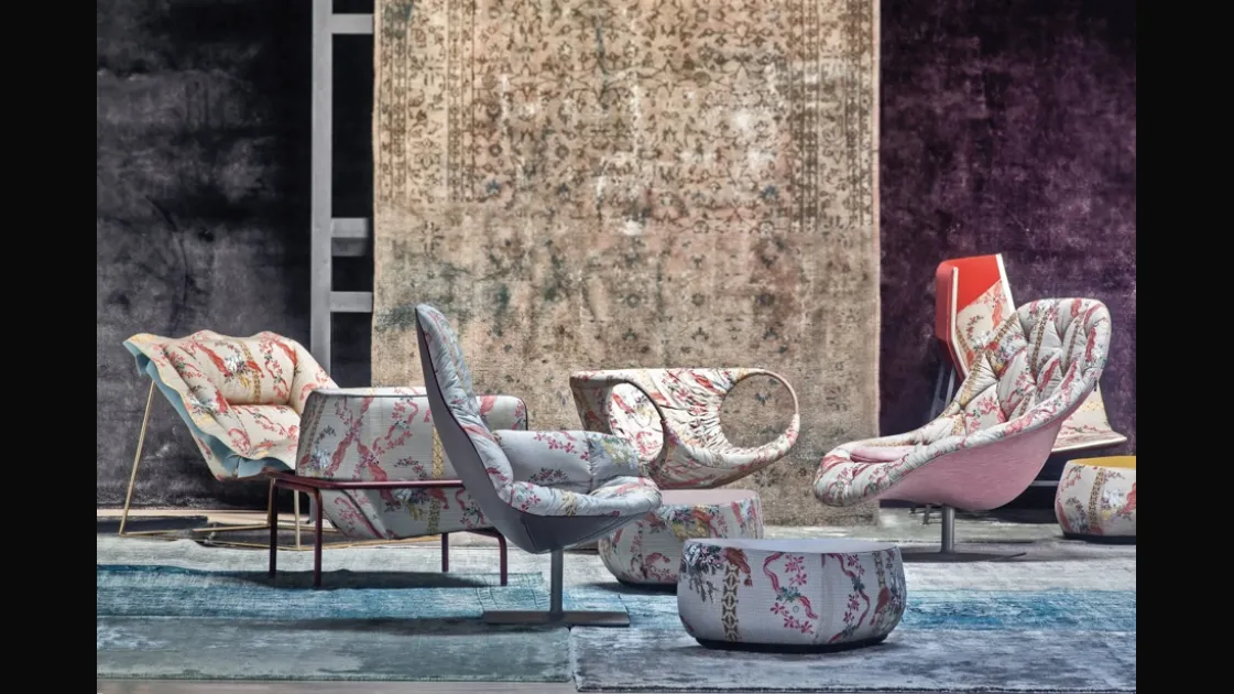 Poltrona in tessuto Bohemian di Moroso
