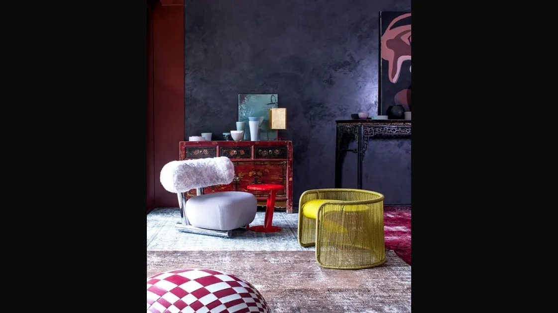 Poltroncina in tessuto Pipe di Moroso
