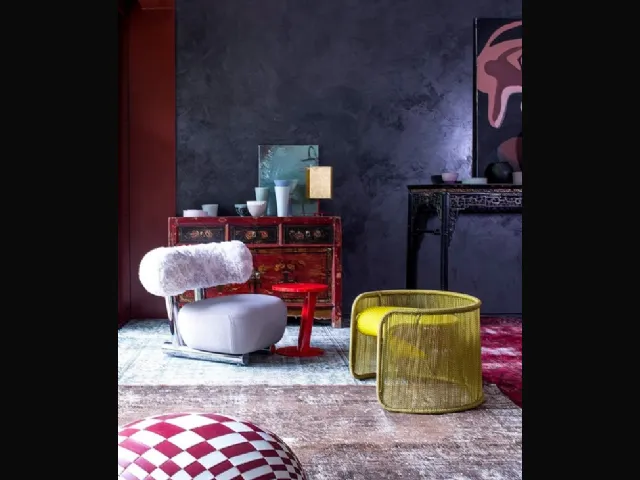 Poltroncina in tessuto Pipe di Moroso