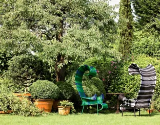 Poltrona in tessuto intrecciato Shadowy di Moroso