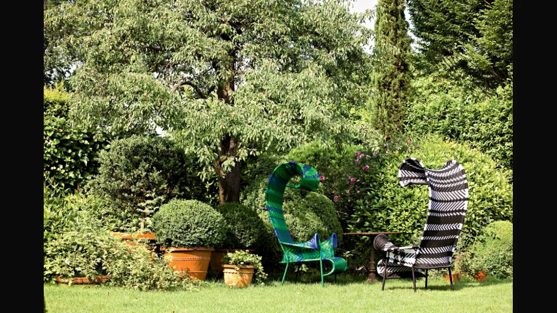 Poltrona in tessuto intrecciato Shadowy di Moroso