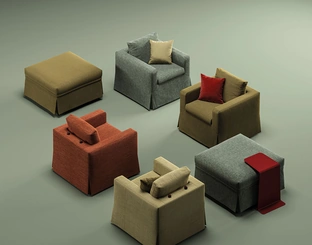 Poltrona e pouf letto Ninna Nanna di Biba Salotti