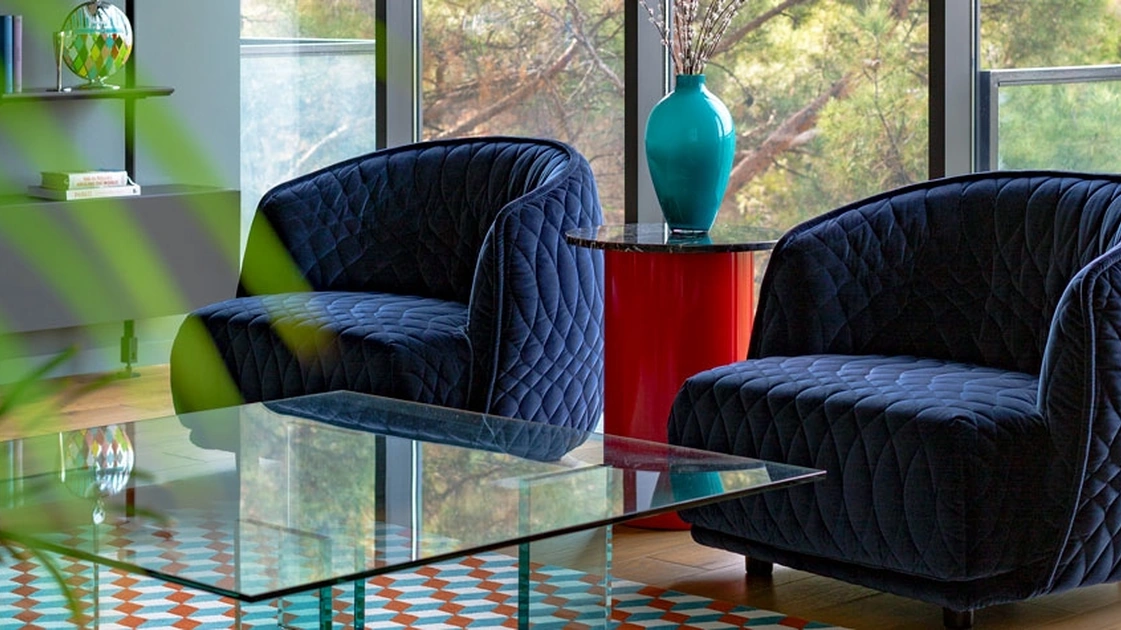 Poltroncina in tessuto Redondo di Moroso