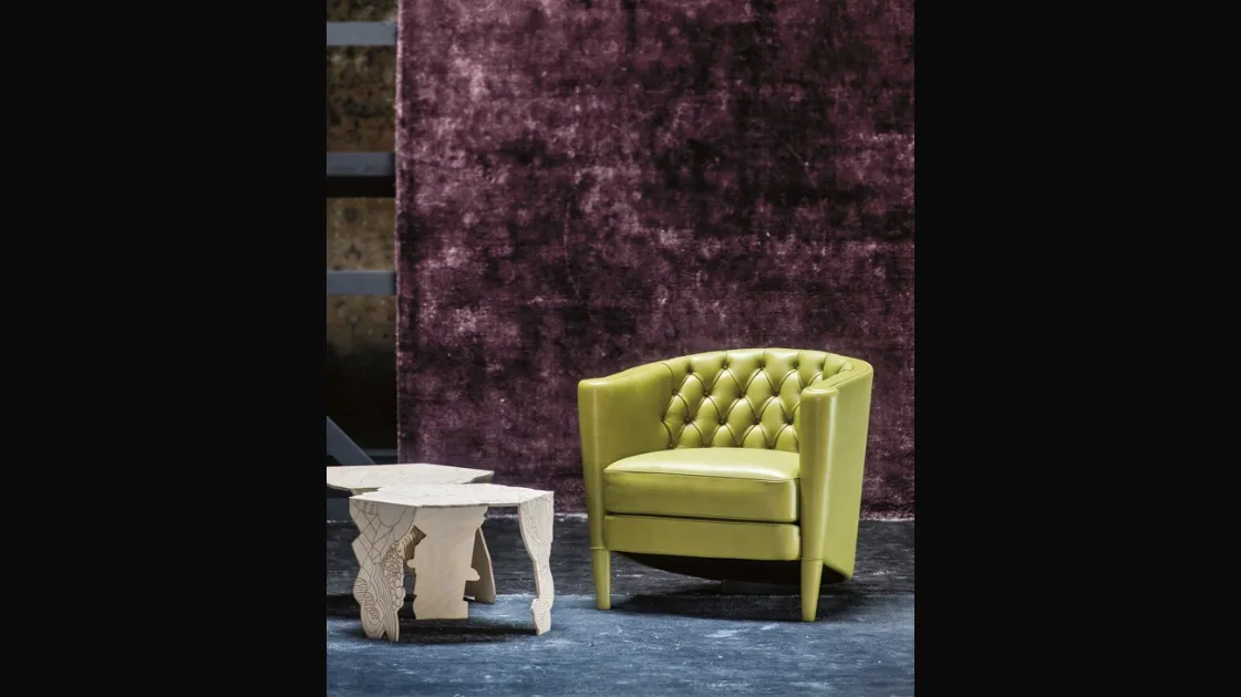 Poltroncina in pelle Rich di Moroso