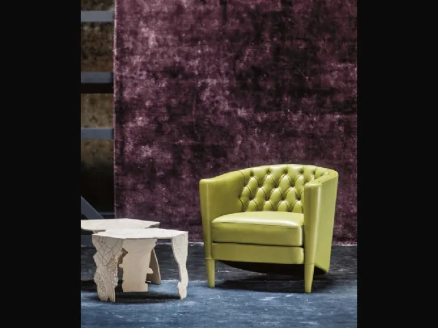 Poltroncina in pelle Rich di Moroso