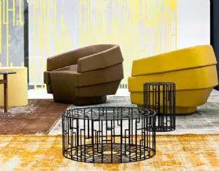Poltrona in pelle Rift di Moroso