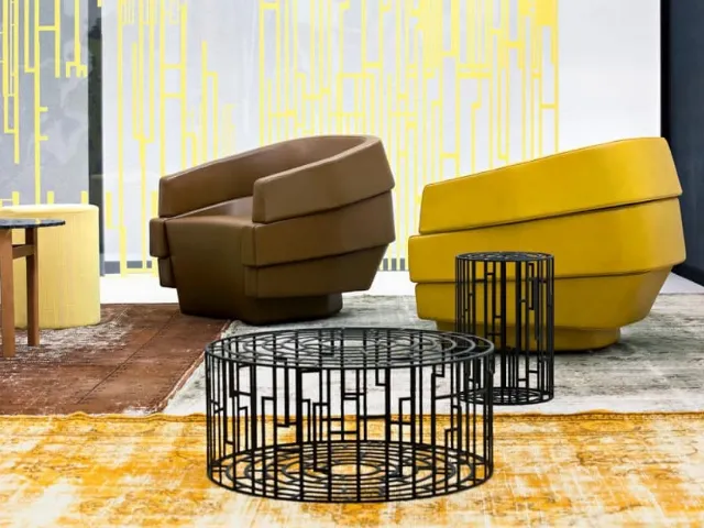 Poltrona in pelle Rift di Moroso