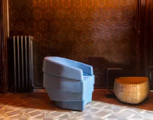 Poltroncina di design in tessuto Rift di Moroso