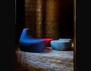 Poltrona di design in tessuto realizzata in forme differenti abbinabili Saruyama Island di Moroso