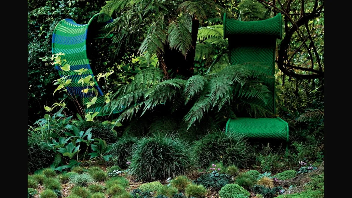 Chaise Longue Shadowy realizzata con il filato delle reti da pesca di Moroso