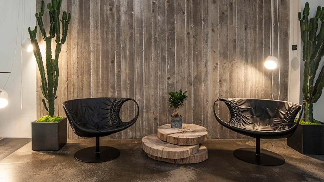 Poltrona in pelle Smock di Moroso
