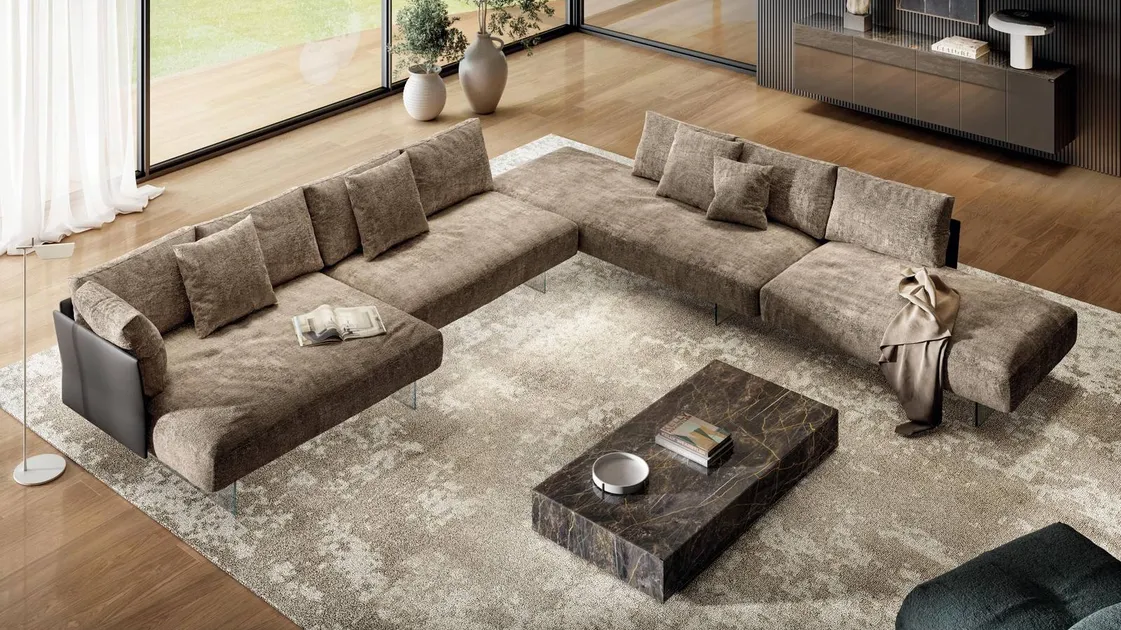 Divano con penisola Air Slim di Lago
