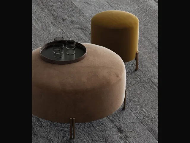 Pouf elegante dal design essenziale Bon-Bon di Biba Salotti