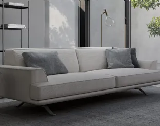 Divano lineare in tessuto Slab plus di Bonaldo