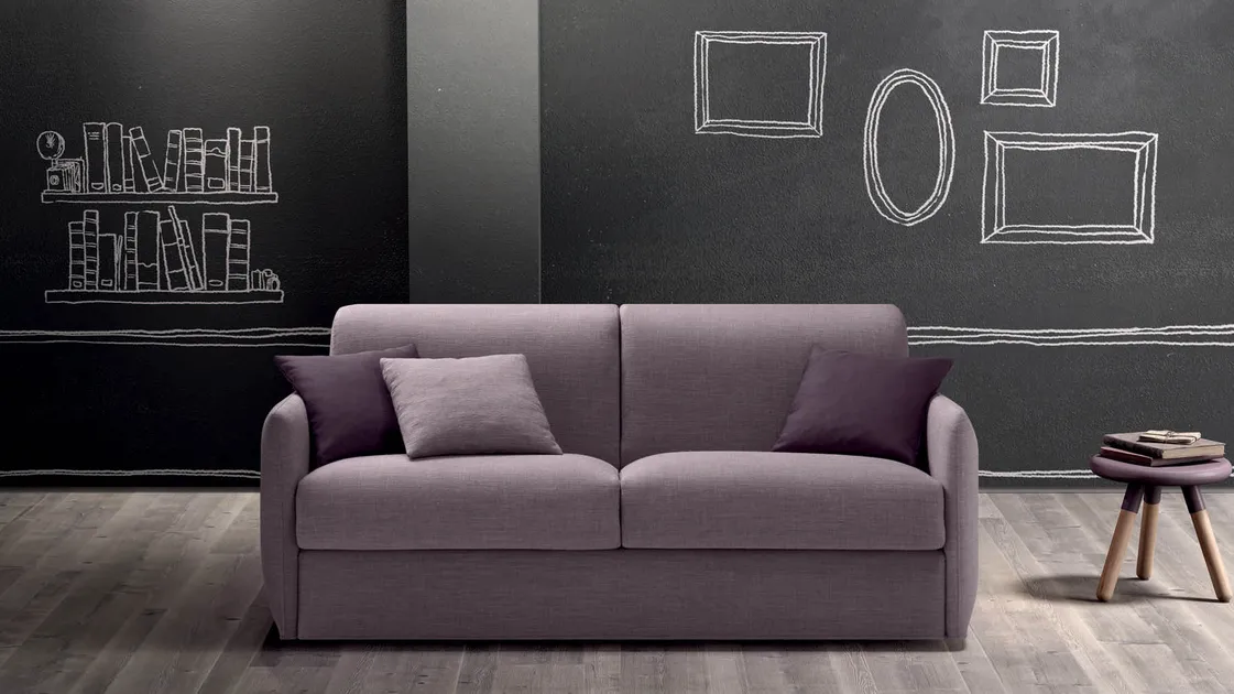 Divano letto lineare in tessuto Comfy di Samoa