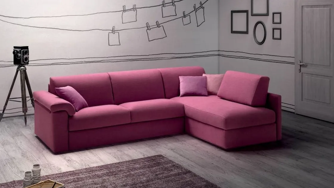 Divano letto in tessuto con penisola Comfy di Samoa