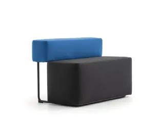 Divanetto in tessuto dalle forme squadrate Square di Moroso