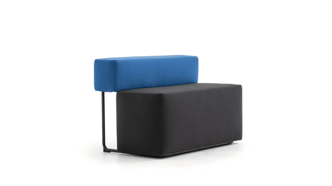 Divanetto in tessuto dalle forme squadrate Square di Moroso