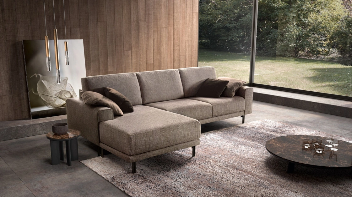 Divano con penisola Glamour di Rizzetto