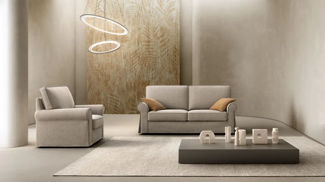 Salotto dalla linea classica in tessuto Love di Samoa