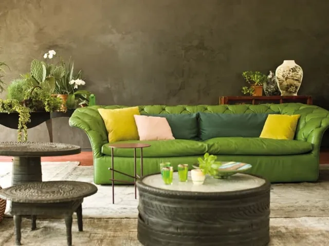 Divano trapuntato in pelle Bohemian di Moroso