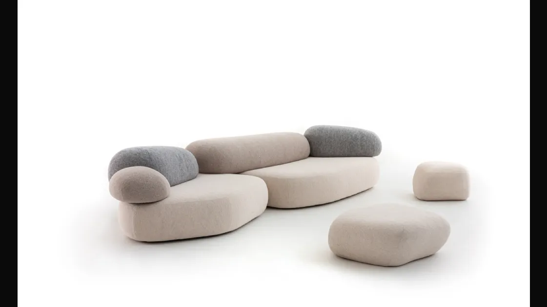 Divano lineare Pebble Rubble di Moroso