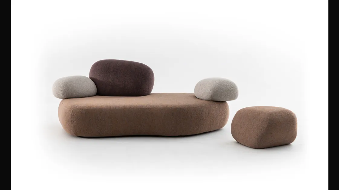 Divano lineare Pebble Rubble di Moroso