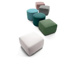 Pouf Puffo-Puffoline in tessuto di vari colori di Biba Salotti
