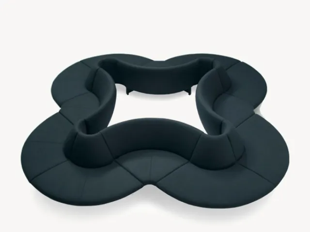 Divano contract componibile in tessuto Serpentine di Moroso
