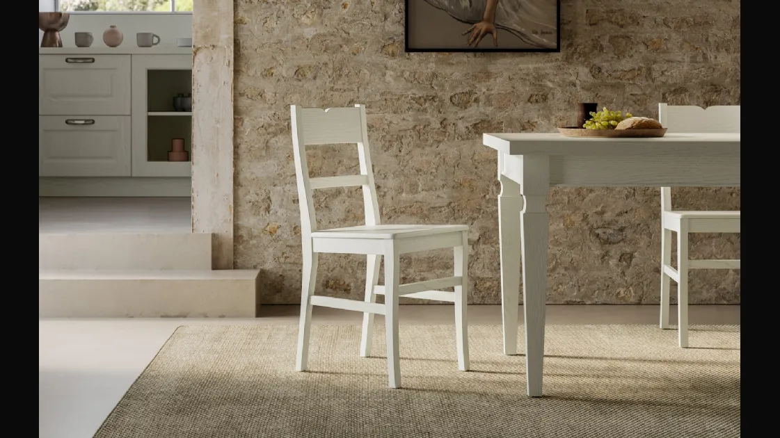 Sedia Flora in legno massello laccato di Arredo3