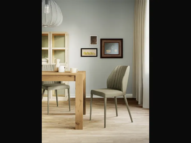 Sedia Sally con struttura in metallo, imbottita e completamente rivestita in ecopelle di Arredo3