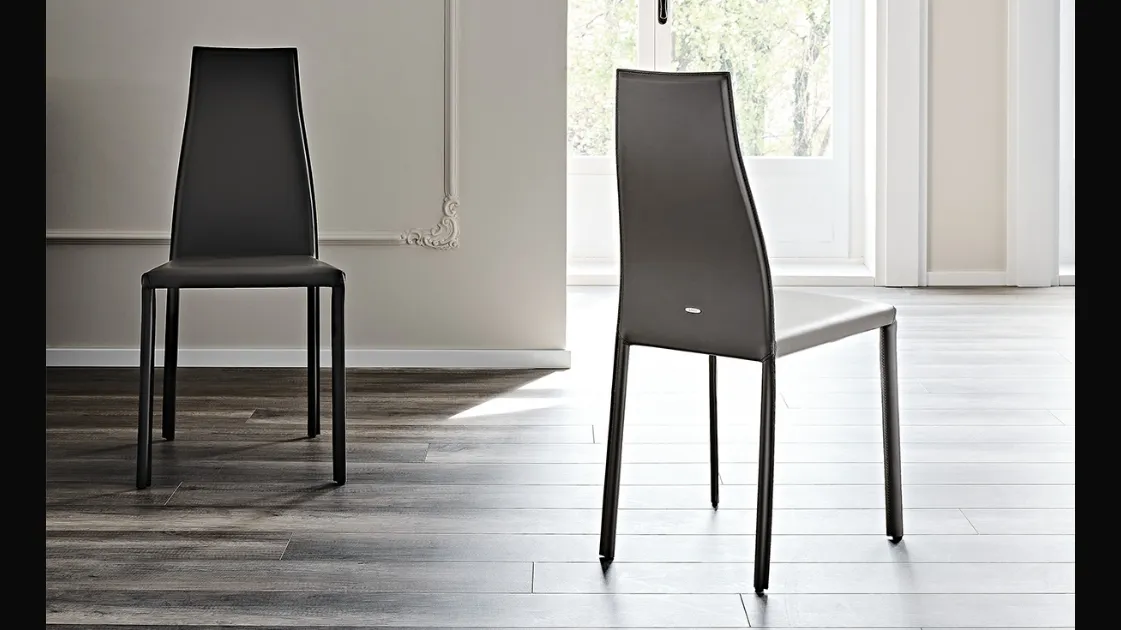 Sedia in cuoio Kaori di Cattelan Italia