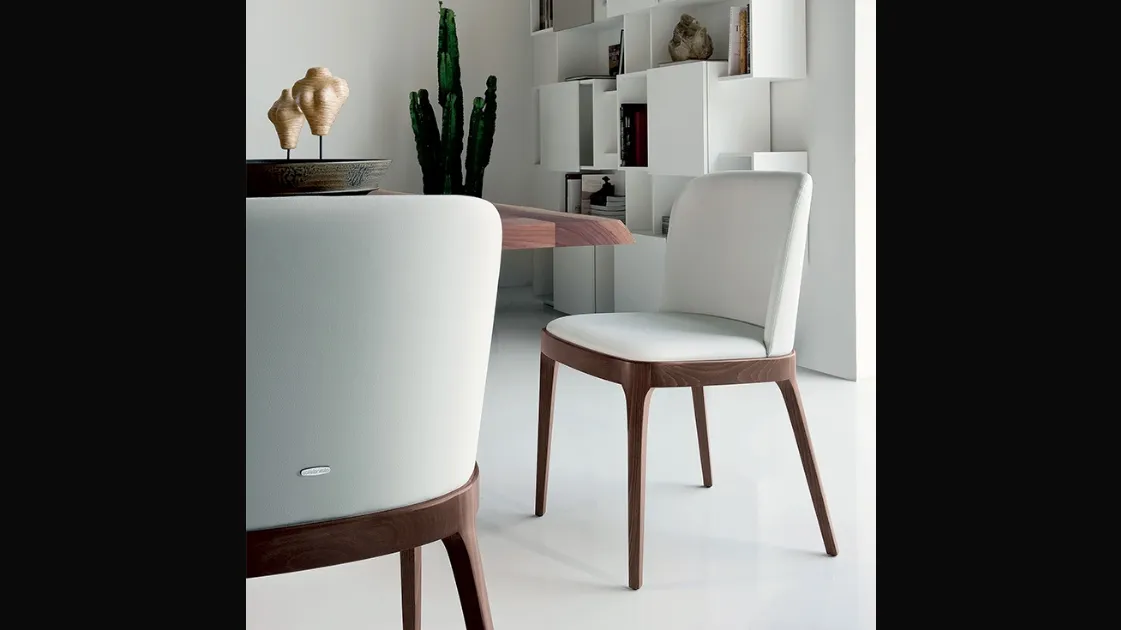 Sedia in pelle senza braccioli Magda di Cattelan Italia