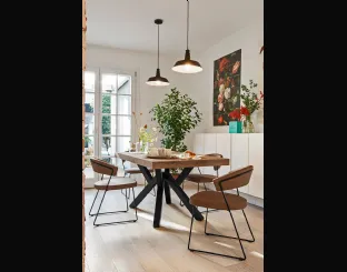 Sedia in ecopelle Vintage con struttura in metallo New York di Connubia