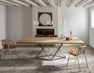Sedia Ines in acciaio con rivestimento in tessuto di Bontempi