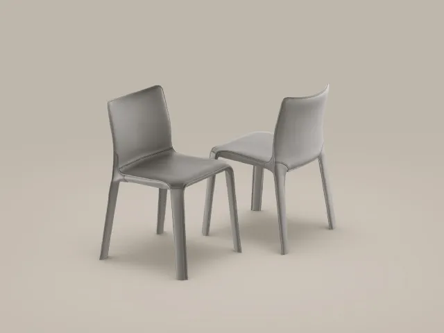 Sedia Kagura interamente rivestita in cuoio di Bonaldo