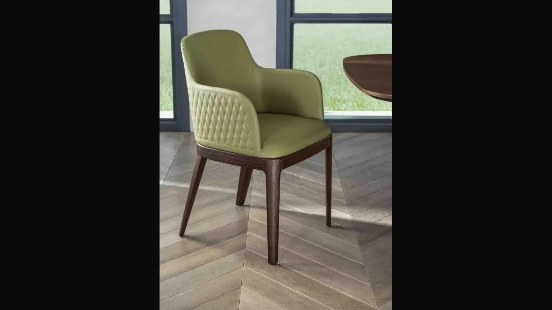 Sedia Margot rivestita in pelle di Bontempi