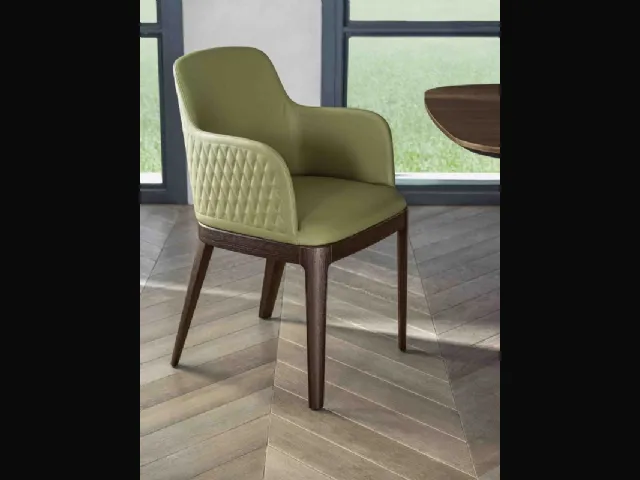 Sedia Margot rivestita in pelle di Bontempi