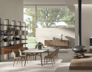 Sedia Meryl in tessuto e legno di Tomasella