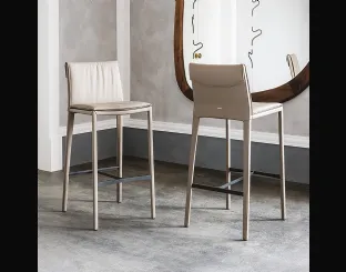 Sgabello in pelle Isabel di Cattelan Italia