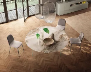 Tavolo Air Slim 2260X rotondo in vetro di Lago
