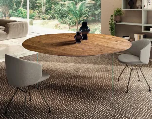 Tavolo Air Slim 2260W rotondo in legno di Lago