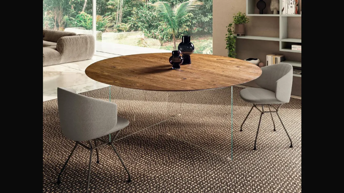 Tavolo Air Slim 2260W rotondo in legno di Lago