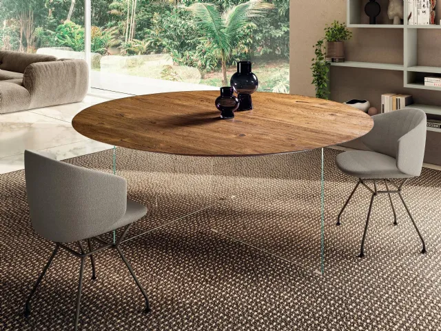 Tavolo Air Slim 2260W rotondo in legno di Lago