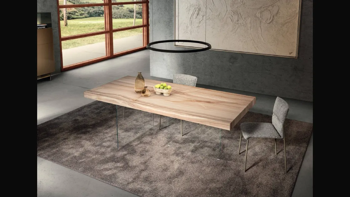 Tavolo Air 2170X in Vetro di Lago
